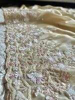 Load image into Gallery viewer, Classic Oatmeal Beige Handwork Elegance Banarasi Tissue Silk Saree SS25397
