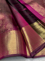 Load image into Gallery viewer, Classic Wine Red 2gm Zari Bridal Elegance Kanchipuram Handloom Silk Saree SS28197

