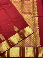 Load image into Gallery viewer, Classic Brick Red 2gm Zari Kanchipuram Handloom Silk Saree SS26501
