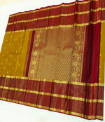 Load image into Gallery viewer, Classic Mustard &amp; Maroon 2gm Zari Vaira Oosi Elegance Kanchipuram Handloom Silk Saree SS25336
