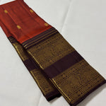 Load image into Gallery viewer, Classic Golden Brown &amp; Espresso Brown 2gm Zari Bridal Elegance Kanchipuram Handloom Silk Saree SS28208
