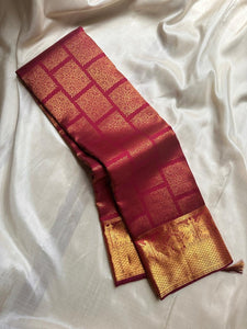 Classic Berry Plum Pink Bridal Elegance Kanchipuram Handloom Silk Saree SS26224