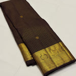 Load image into Gallery viewer, Classic Dark Chocolate Brown Elegance Kanchipuram Handloom Silk Saree SS28578
