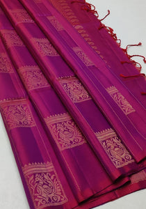 Classic Deep Pink Elegance Handloom Soft Silk Saree SS23962