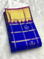 Load image into Gallery viewer, Classic Robin Blue &amp; Purple 2gm Zari Elegance Kanchipuram Handloom Silk Saree SS25364

