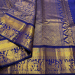 Load image into Gallery viewer, Classic Royal Blue Bridal 1gm Zari Kanchipuram Handloom Silk Saree SS25991
