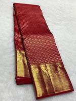 Load image into Gallery viewer, Classic Pinkish Red 2gm Zari Bridal Elegance Kanchipuram Handloom Silk Saree SS25431

