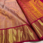 Load image into Gallery viewer, Classic Sunset Orange 1gm Zari Elegance Kanchipuram Handloom Silk Saree SS25272
