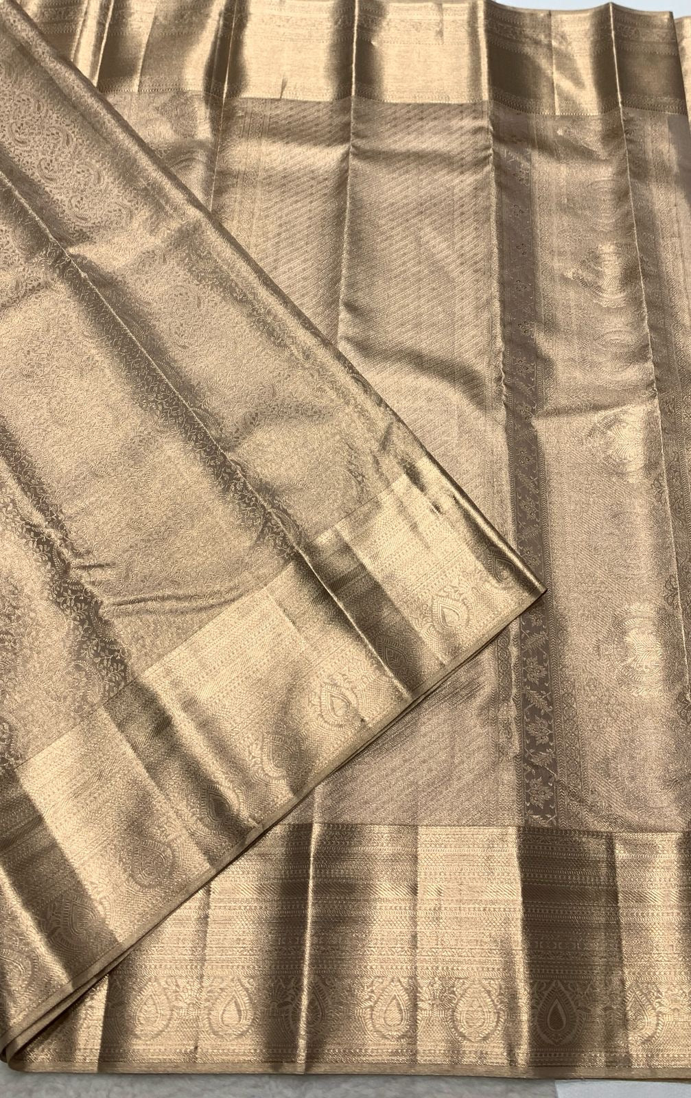 Antique Gold 2gm Zari Bridal Elegance Kanchipuram Handloom Silk Saree SS24823