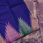 Load image into Gallery viewer, Classic Royal Blue Rising Border 2gm Zari  Kanchipuram Handloom Silk Saree SS26756
