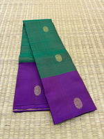 Load image into Gallery viewer, Classic Jade Green &amp; Vadamalli 2gm Zari  Elegance Kanchipuram Handloom Silk Saree SS24762
