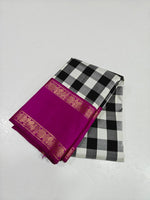 Load image into Gallery viewer, Classic Checker &amp; Deep Pink 2gm Zari Elegance Kanchipuram Handloom Silk Saree SS26933

