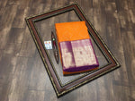 Load image into Gallery viewer, Classic Tangerine Orange &amp; Vadamalli Bridal Elegance Kanchipuram Handloom Silk Saree SS26697
