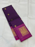 Load image into Gallery viewer, Classic Plum &amp; Fuchsia Pink 1gm Zari Elegance Kanchipuram Handloom Silk Saree SS24711
