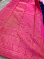 Load image into Gallery viewer, Classic Royal Blue &amp; Hot Pink Bridal Elegance Kanchipuram Handloom Silk Saree SS26096
