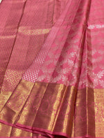 Load image into Gallery viewer, Classic Creamy Pink 3gm Zari Bridal Elegance Kanchipuram Handloom Silk Saree SS24708
