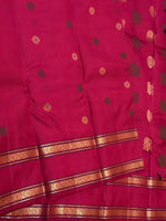 Load image into Gallery viewer, Classic Deep Pink 1gm Zari Double Border Elegance Kanchipuram Handloom Silk Saree SS28599
