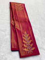 Load image into Gallery viewer, Classic Ruby Pink &amp; Navy Blue 2gm Zari Elegance Kanchipuram Handloom Silk Saree SS27497
