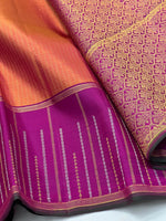 Load image into Gallery viewer, Classic Orange &amp; Deep Pink 2gm Zari Kanchipuram Handloom Silk Saree SS26396

