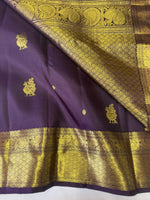 Load image into Gallery viewer, Classic Chocolate Brown Elegance Kanchipuram Handloom Silk Saree SS27164
