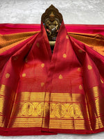 Load image into Gallery viewer, Classic Reddish Pink 2gm Zari Elegance Kanchipuram Handloom Silk Saree SS27500
