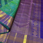Load image into Gallery viewer, Classic  Peacock Green &amp; Violet 2gm Zari Elegance Kanchipuram Handloom Silk Saree SS28389
