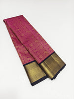 Load image into Gallery viewer, Classic Pink &amp; Black 2gm Zari Kanchipuram Handloom Silk Saree SS26001
