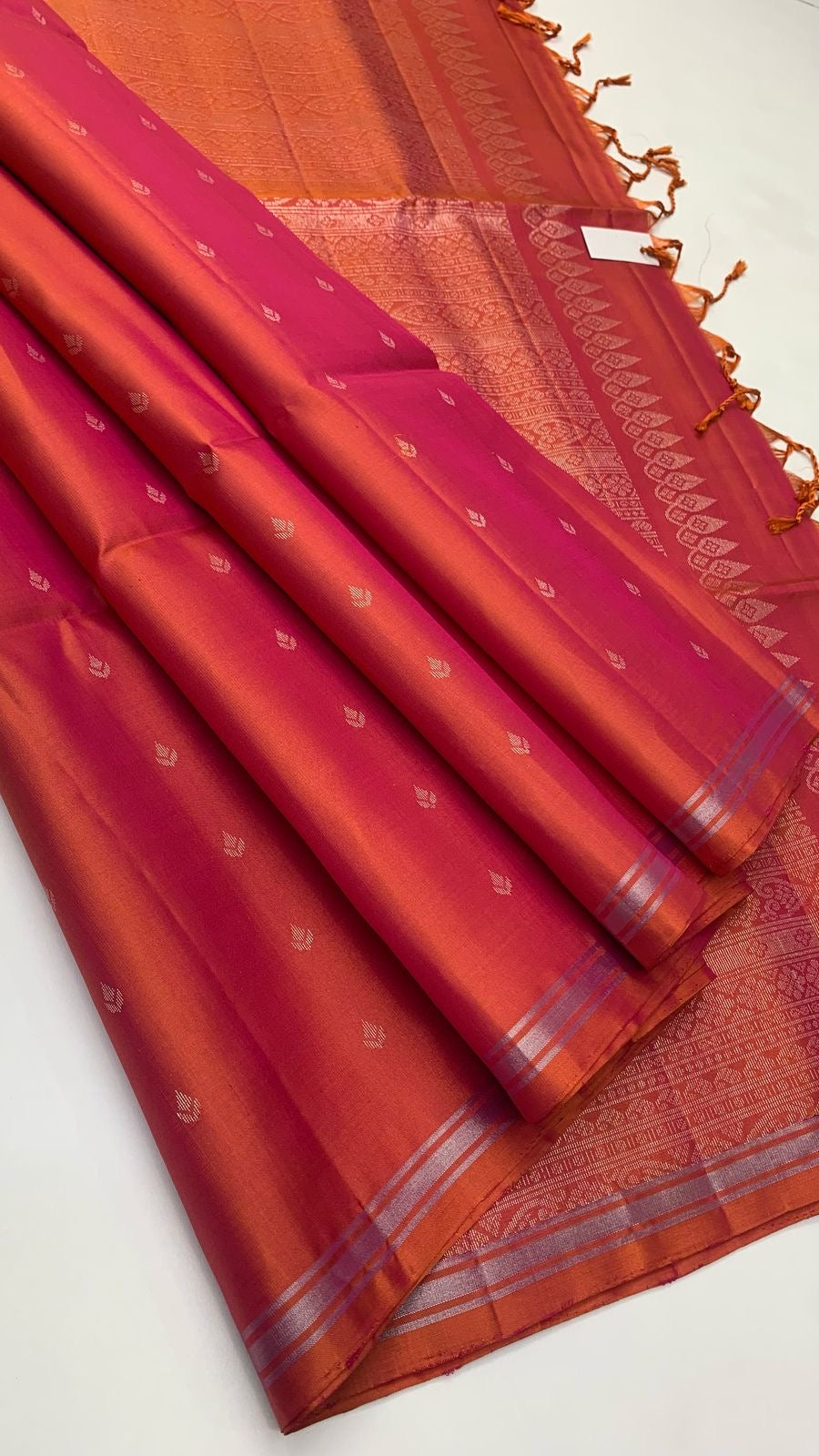 Classic Apricot Orange Elegance Handloom Soft Silk Saree SS24419