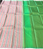 Load image into Gallery viewer, Classic Kelly Green &amp; Pastel Mauve 2gm Zari Elegance Kanchipuram Handloom Silk Saree SS24128
