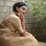 Load image into Gallery viewer, Classic Beige Elegance Tissue Silk Saree SS25260
