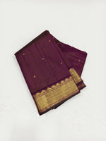 Load image into Gallery viewer, Classic Wine Red 2gm Zari Kanchipuram Handloom Silk Saree SS25724
