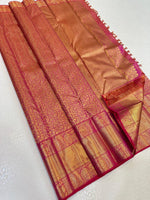 Load image into Gallery viewer, Classic Pink Bridal Elegance Kanchipuram Tissue Handloom Silk Saree SS25273
