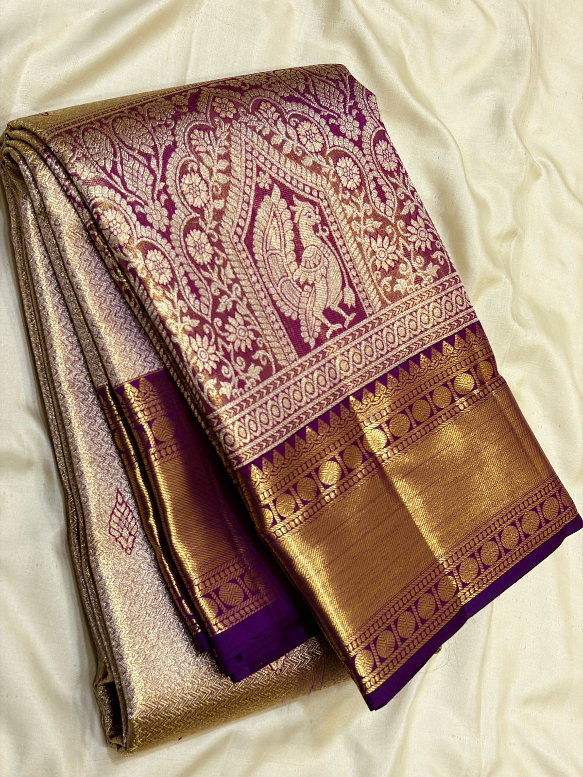 Classic Vadamalli Gold 2gm Zari Brocade Tissue Bridal Elegance Kanchipuram Handloom Silk Saree SS26661