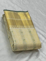 Load image into Gallery viewer, Classic Creamy White 2gm Zari Bridal Elegance Kanchipuram Handloom Silk Saree SS23893
