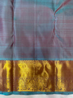 Load image into Gallery viewer, Classic Vintage Maroon &amp; Ash Blue 2gm Zari Elegance Kanchipuram Handloom Silk Saree SS27907
