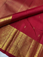 Load image into Gallery viewer, Classic Cherry Red Elegance Kanchipuram Handloom Silk Saree SS24389
