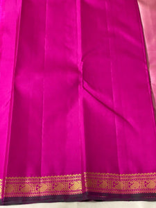 Classic Cerise Pink & Ruby Pink 2gm Elegance Kanchipuram Handloom Silk Saree SS20540
