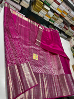 Load image into Gallery viewer, Classic Ruby Pink Brocade Tissue Bridal Elegance Kanchipuram Handloom Silk Saree SS25266
