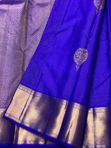 Classic Robin Blue 2gm Zari Vaira Oosi Kanchipuram Handloom Silk Saree SS26516