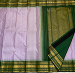Load image into Gallery viewer, Pastel Lavender &amp; Pine Green 1gm Zari Elegance Kanchipuram Handloom Silk Saree SS20528
