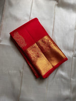 Load image into Gallery viewer, Classic Scarlet Red Bridal Elegance Kanchipuram Handloom Silk Saree SS26085
