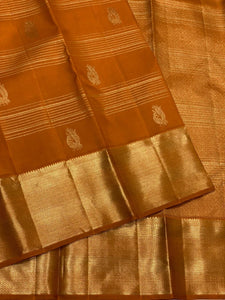 Classic Mango Mustard 2gm Zari Vaira Oosi Elegance Kanchipuram Handloom Silk Saree SS23600