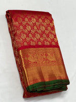 Load image into Gallery viewer, Classic Chilly Red 2gm Zari Bridal Elegance Kanchipuram Handloom Silk Saree SS24269
