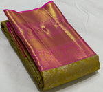 Load image into Gallery viewer, Classic Spring Green &amp; Fuchsia Pink 2gm Zari Brocade Bridal Elegance Kanchipuram Handloom Silk Saree SS23647
