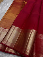 Load image into Gallery viewer, Classic Crimson Red Bridal Elegance Kanchipuram Handloom Silk Saree SS25910
