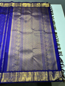 Classic Royal Blue 1gm Zari Bridal Elegance Kanchipuram Handloom Silk Saree SS26047
