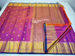 Load image into Gallery viewer, Classic Double Shade Fuchisa Pink 1gm Zari Kanchipuram Handloom Silk Saree SS25919
