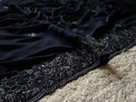 Load image into Gallery viewer, Classic Charcoal Black Elegance Chinnon Crepe Chiffon Silk Saree SS25399
