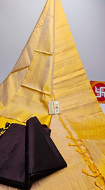 Load image into Gallery viewer, Classic Yellow Elegance Handloom Soft Silk Saree SS25661
