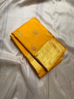 Load image into Gallery viewer, Classic Mango Yellow Kanchipuram Handloom Silk Saree SS26045

